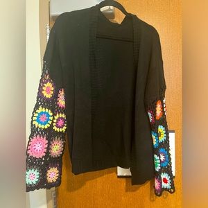 Colorful Crochet Cardigan Size L